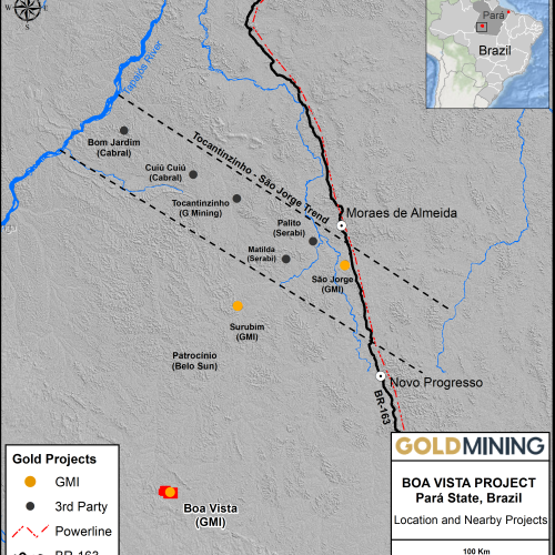 Tapajós Gold District and the location of Boa Vista.